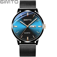 GIMTO Blue Watch Men Gold Wrist Watch For Men Luxury Casual Fashion Business Men's Watches Quartz Watches Man Clock Date Week цена GIMTO Blue Watch Men Gold Wrist Watch For Men Luxury Casual Fashion Business Men's Watches Quartz Watches Man Clock Date Week цены онлайн