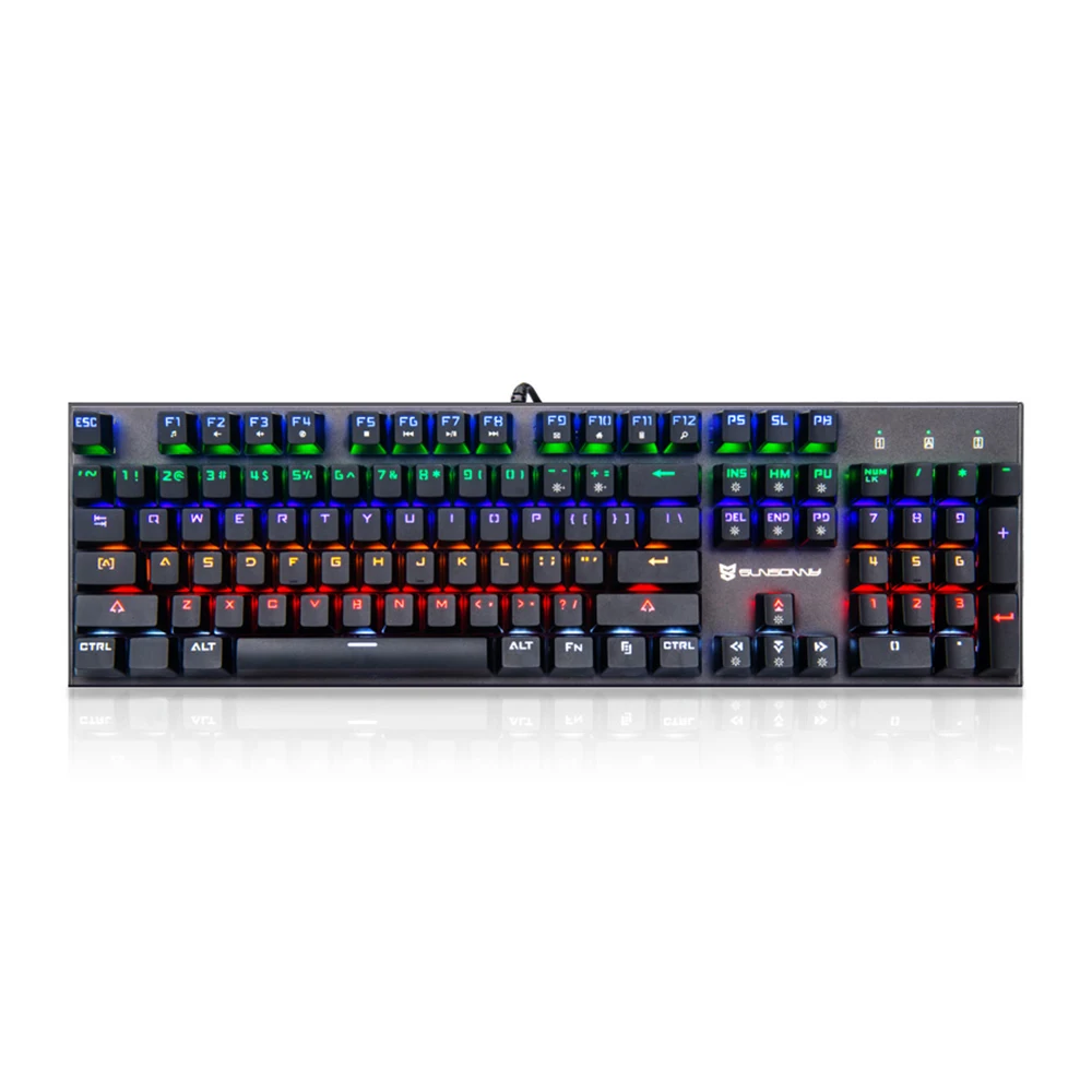 

SUNSONNY S J5 USB Wired Mechanical Keyboard for Gaming Blue Switch LED Backlight 104 Keys for PC Tablet Desktop