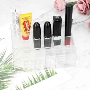 

HOOMIN Cosmetic Box Make Up Storage Holder Storage Tools Cosmetic Display Stand 24 Compartment Lipstick Storage Box