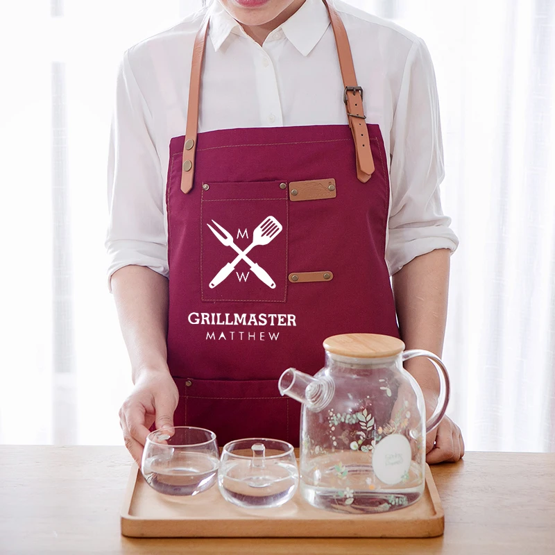 

Couple apron kitchen men and women creative Korean fashion work baking restaurant dinner anti-stains sleeveless