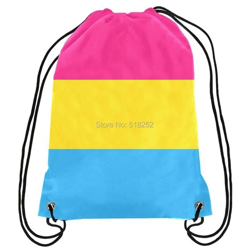 Pansexuality Drawstring Рюкзак Розовый LGBT сумка Спорт настроить 35x45 см полиэфир цифровая
