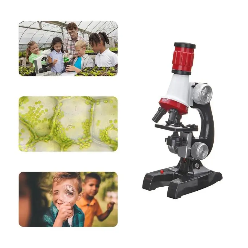 

Microscope Kit Lab LED 100X 400X 1200X Home School Science Educational Toy Gift Refined Biological Microscope for Kids