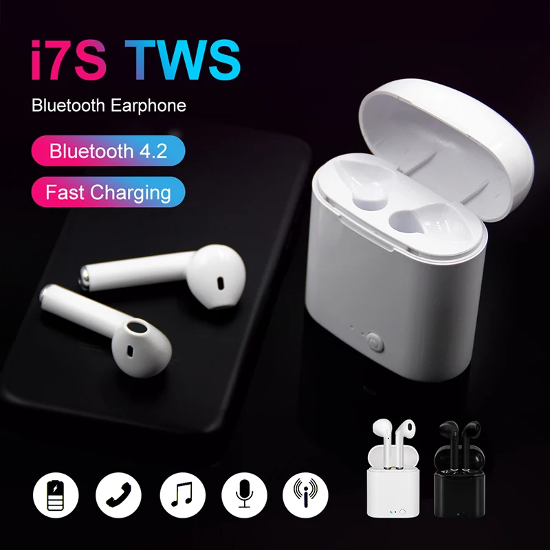 

Factory Quality Sale I7s Tws Wireless Bluetooth Earphone Stereo Earbud Headset With Charging Box Mic All Smart Phone
