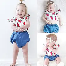 Г., летняя одежда для маленьких девочек с рисунком арбуза, glane brief, одежда для детей от 0 до 24 месяцев, топы, штаны, комплект из 2 предметов, летняя пляжная одежда, купальник