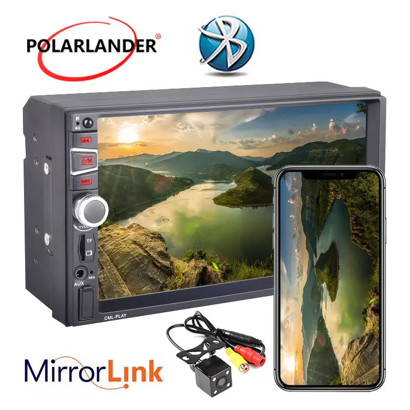 

7" 2 Din Car Radio Mirror Link For Android Multimedia USB Charger Rear Camera HD Video Playback RDS FM Bluetooth MP5 Player