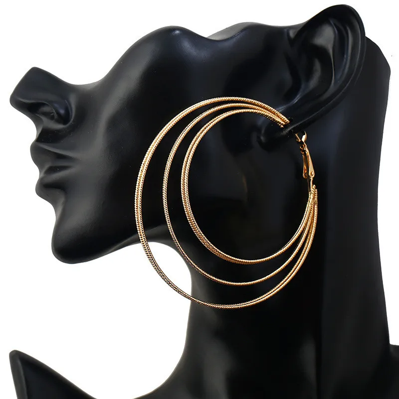 

Big Small Circle Gold Silver Round Clip on The Ear Earrings Hoops for Women with Cushion Pad Without Piercing Fashion Jewelry