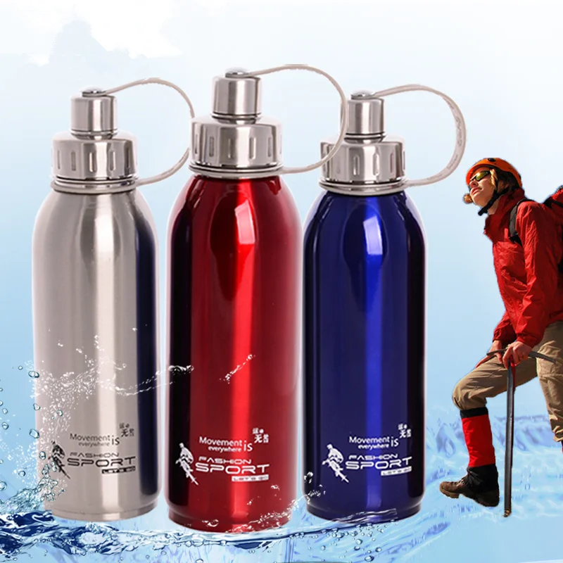 

Stainless Steel Water Bottle Hermal Pot Portable for Bicycle Bottles Travel 1000ml 800ml 600ml Metal Water Bottle 50UU102