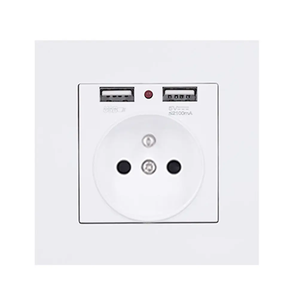 

German standard and European standard German socket dual USB Eu Socket panel High Quality