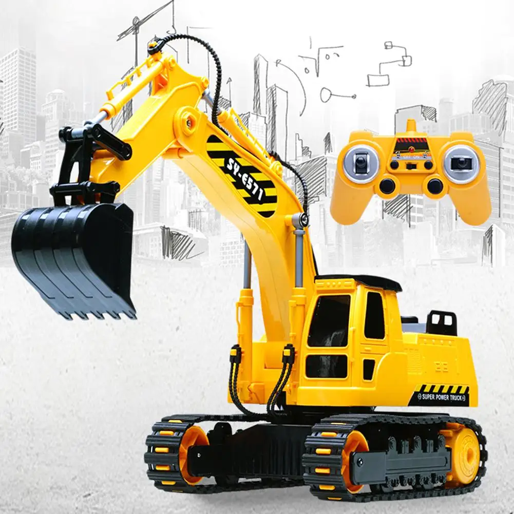 

Double Wireless Remote Control Engineering Car 2.4G 1:26 Toy Electric Excavation Children's Remote Control Backhoe Toy For Kids