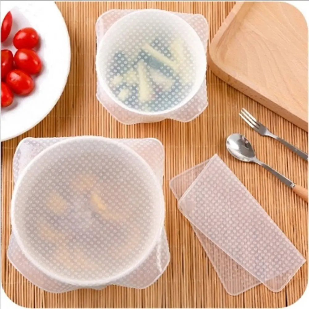 3 шт силиконовые для свежих продуктов пластиковые обертывания многоразовые пищевые обертывания уплотнительные крышки