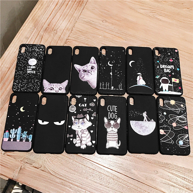 

Cute Silicone Soft TPU Phone Case For iphone 5 5S XS MAX XR X SE 8 7 6S 6 S Plus Case Cover Matte Back case Cover Painted Capa