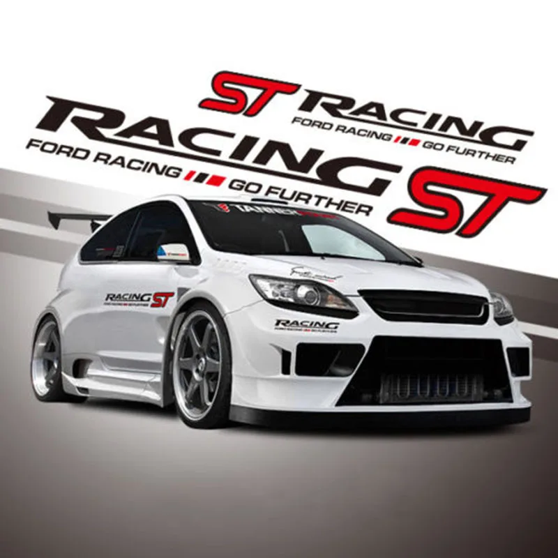 

1 Pair ST RACING Car Styling Vinyl Sticker Waist Line Door Vinyl Decal Reflective Auto Refit 50*8cm auto Side Decoration
