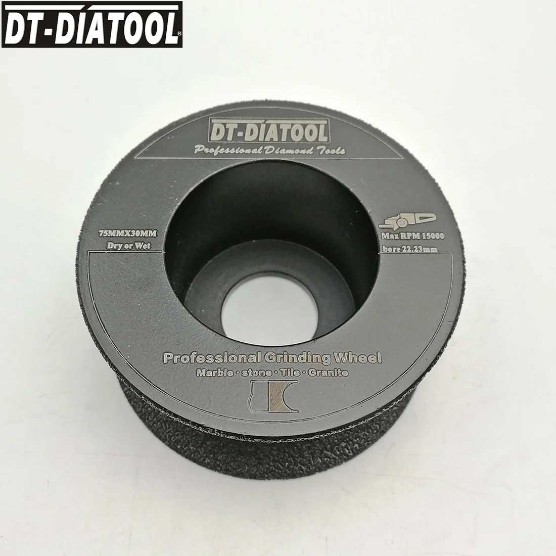 DT-DIATOOL 1 шт. диаметр " /75 мм Вакуумные Паяные алмазный шлифовальный диск полуботинок от закаленное стекло с закругленными краями алмазного колеса сухой или в любой другой влажной толщиной 15/20/30 мм