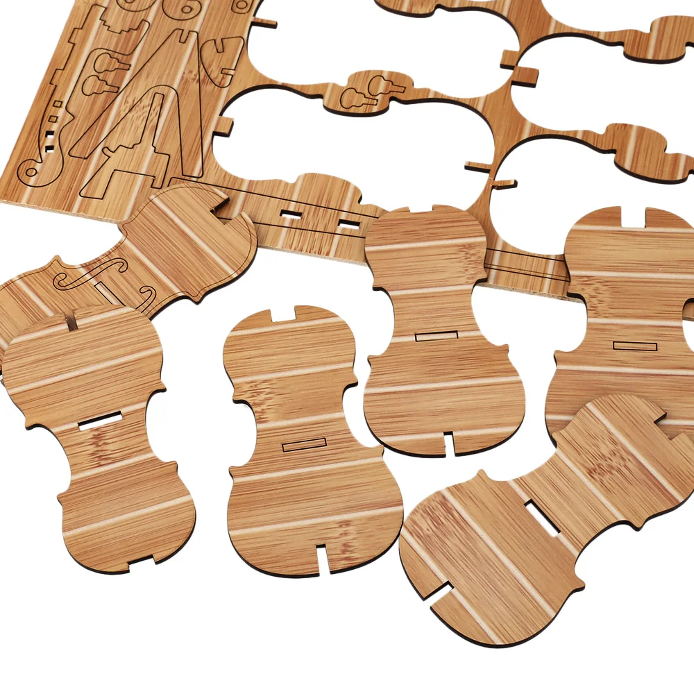 3D Пазлы Механическая деревянная модель скрипки развивающие игрушки DIY Набор для