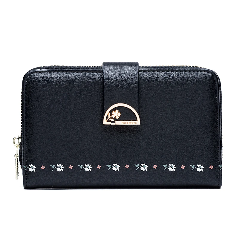 

Elegant Flower Design Short Wallets Women Leather PU Coin Purse Cards Wallet Ladies Hasp Female Zipper Purses Girls Money Bag
