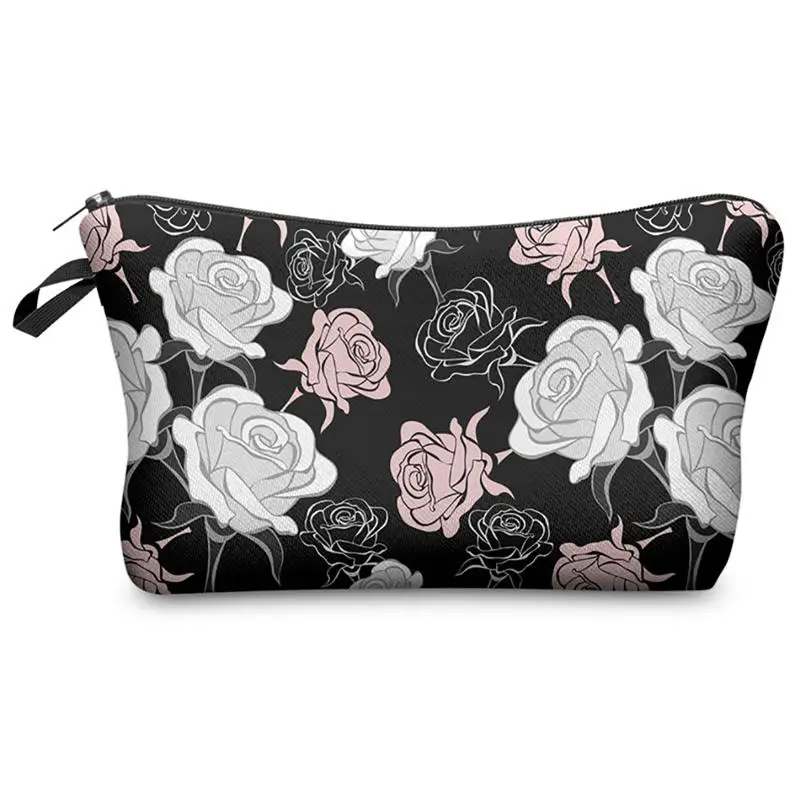 

3D Dog Cat Animls Makeup Cosmetic Bags Girls Cute Pug Flowers Pattern Clutch Bags For Necessaries Women