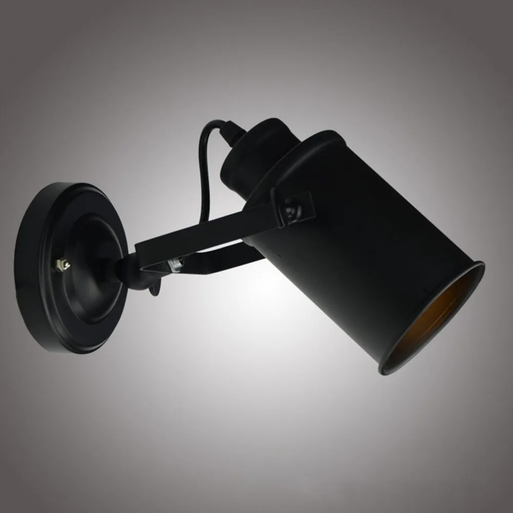 

Vintage Painted Iron Head wall lamp Wall Mount Wall Lamp Holder Adjustable Angle Single Head wall light Home Hotel coffee shop
