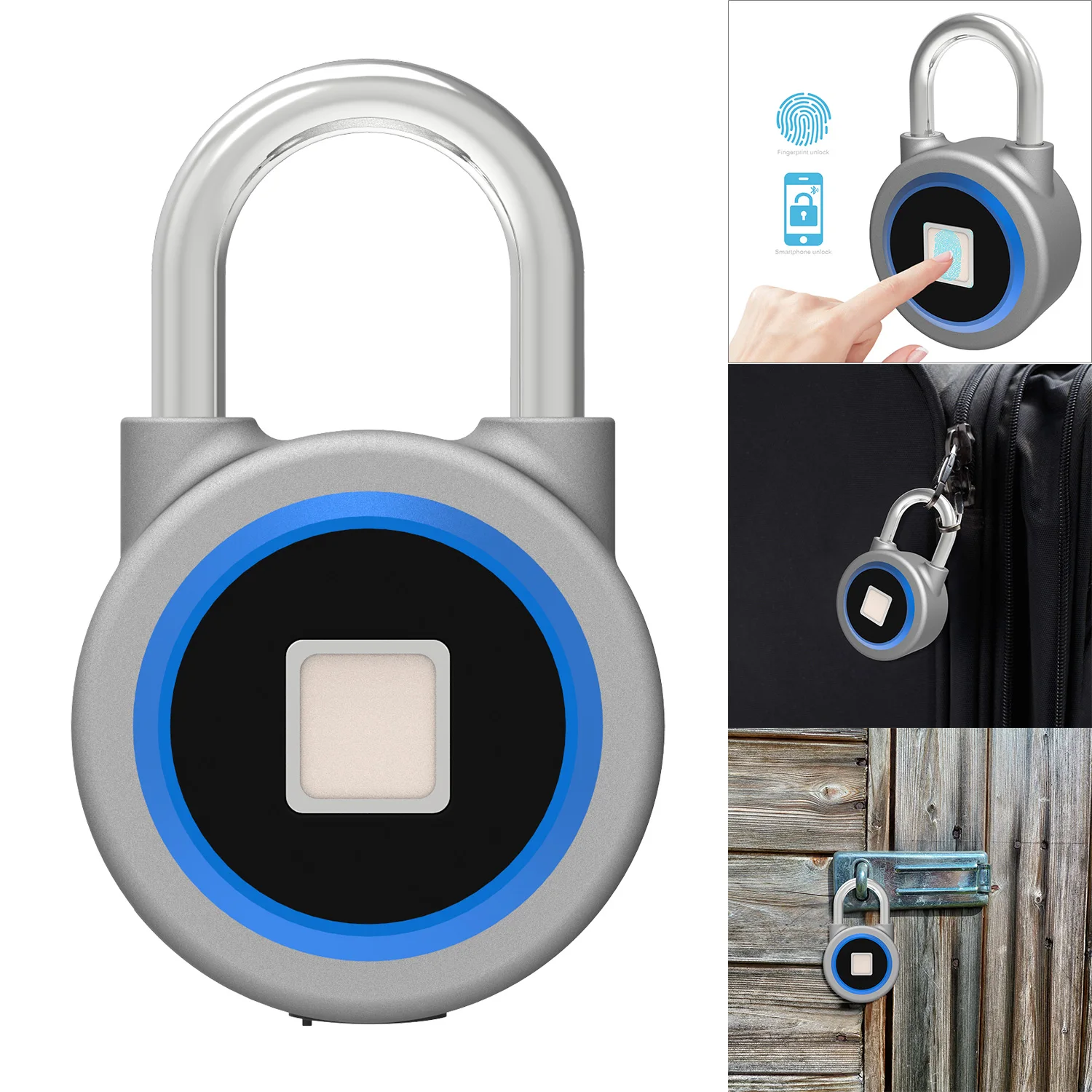 

Mini Bluetooth Lock Phone APP Waterproof Keyless Fingerprint PadLock Unlock Anti Theft Padlock Door Lock For IOS Android