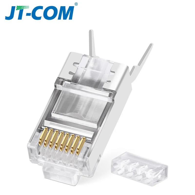 CAT6a CAT7 RJ45 соединитель 50/100 шт. FTP 8P8C модульный штекер 10 Гбит/с сеть ОБЖИМНАЯ защита