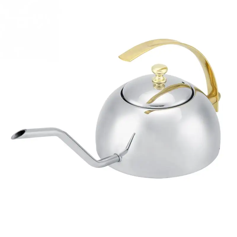 

600ml/1200ml Wooden Handle Stainless Steel Coffee Pot Pour Over Coffee Kettle Long Mouth Gooseneck Drip Kettle Coffee Maker New