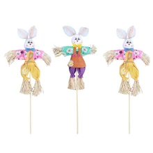 3Pcs Easter Party Ornament Rabbit Harvest Scarecrow on Stake Party Supply Kid Room Rabbit Scarecrow 3Pcs Easter Party Ornament Rabbit Harvest Scarecrow on Stake Party Supply Kid Room Rabbit Scarecrow