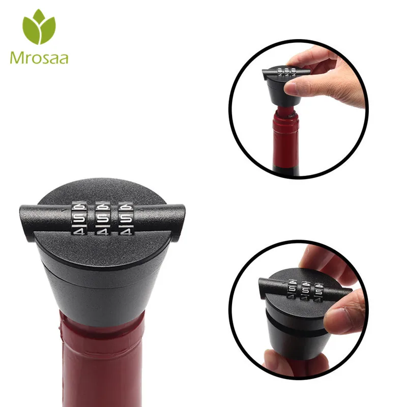 

Creative Wine Bottle Stopper with Password Combination Lock Vacuum Red Wine Cap Sealer Fresh Keeper Bar Tools Kitchen Accessory