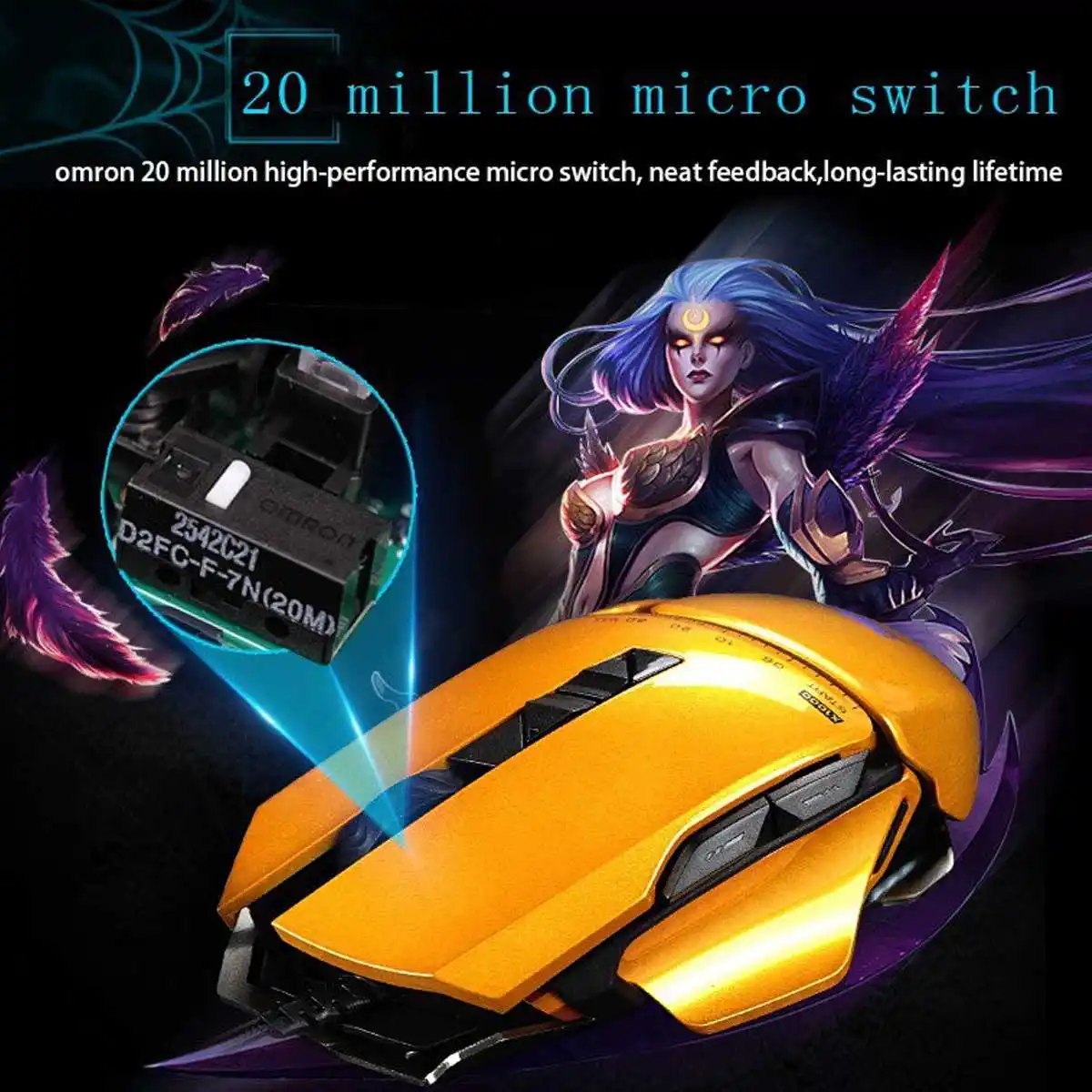 

Original James Donkey 325 3000DPI USB Wired Optical Programming Gaming Mouse With LED Breathing Lamp