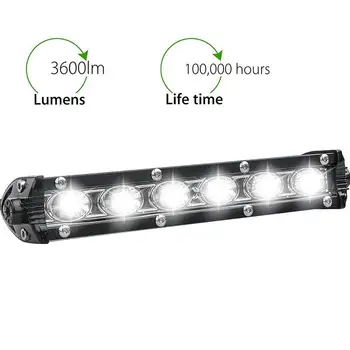 

2018 Car LED Work Light 18W 6 LED Small Single Row Driving Lamp LED Strip Lights Off - Road Roof Lights