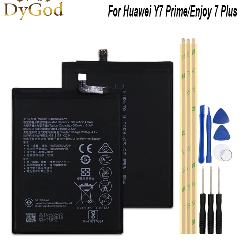 

4000mAh HB406689ECW Battery For Huawei Y7 Prime TRT-L53 TL10A Y7 2017 TRT-LX1/LX2/LX23 Enjoy 7 Plus High Quality Battery+Tools