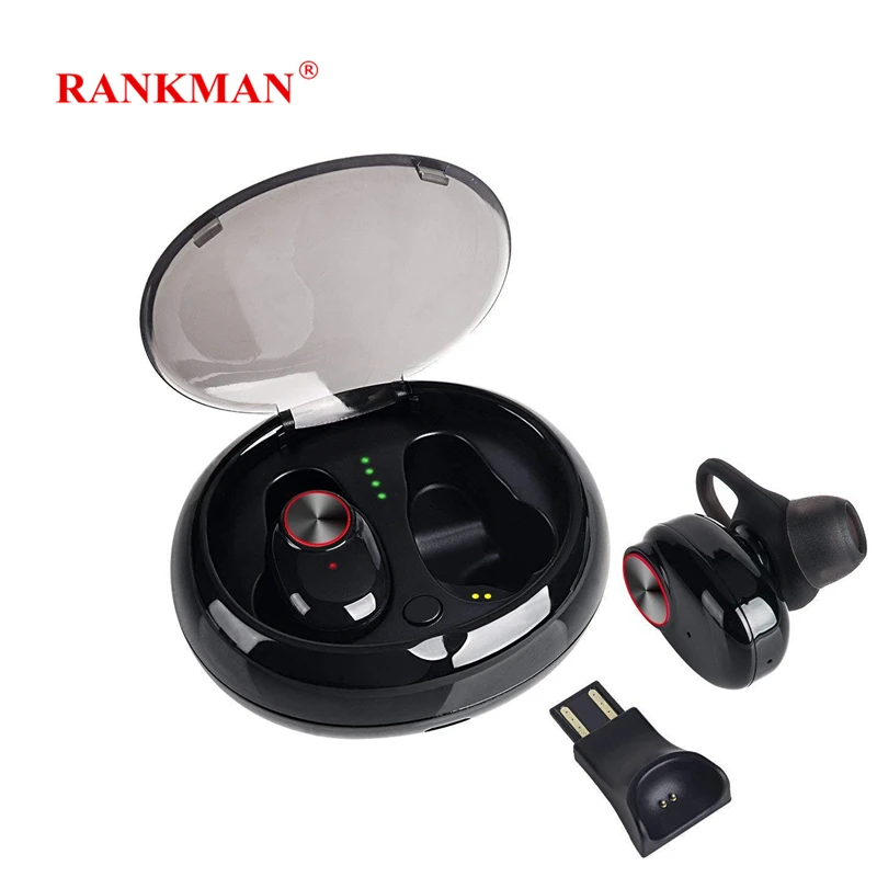 

Rankman Bluetooth 5.0 TWS Wireless Earphones Mini Noise Reduction Earbuds with Mic Charging Box for Smart phones laptops