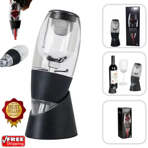 

Wine Aerator Decanter Filter + Red White Wine Flavour Enhancer and Stand