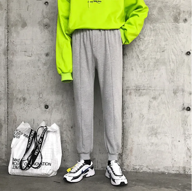 

Men's Trousers 2019 Seasons New Youth Popular Loose Straight Sports Pants Neutral Feet Nine Pants Youth Casual Men's Clothing