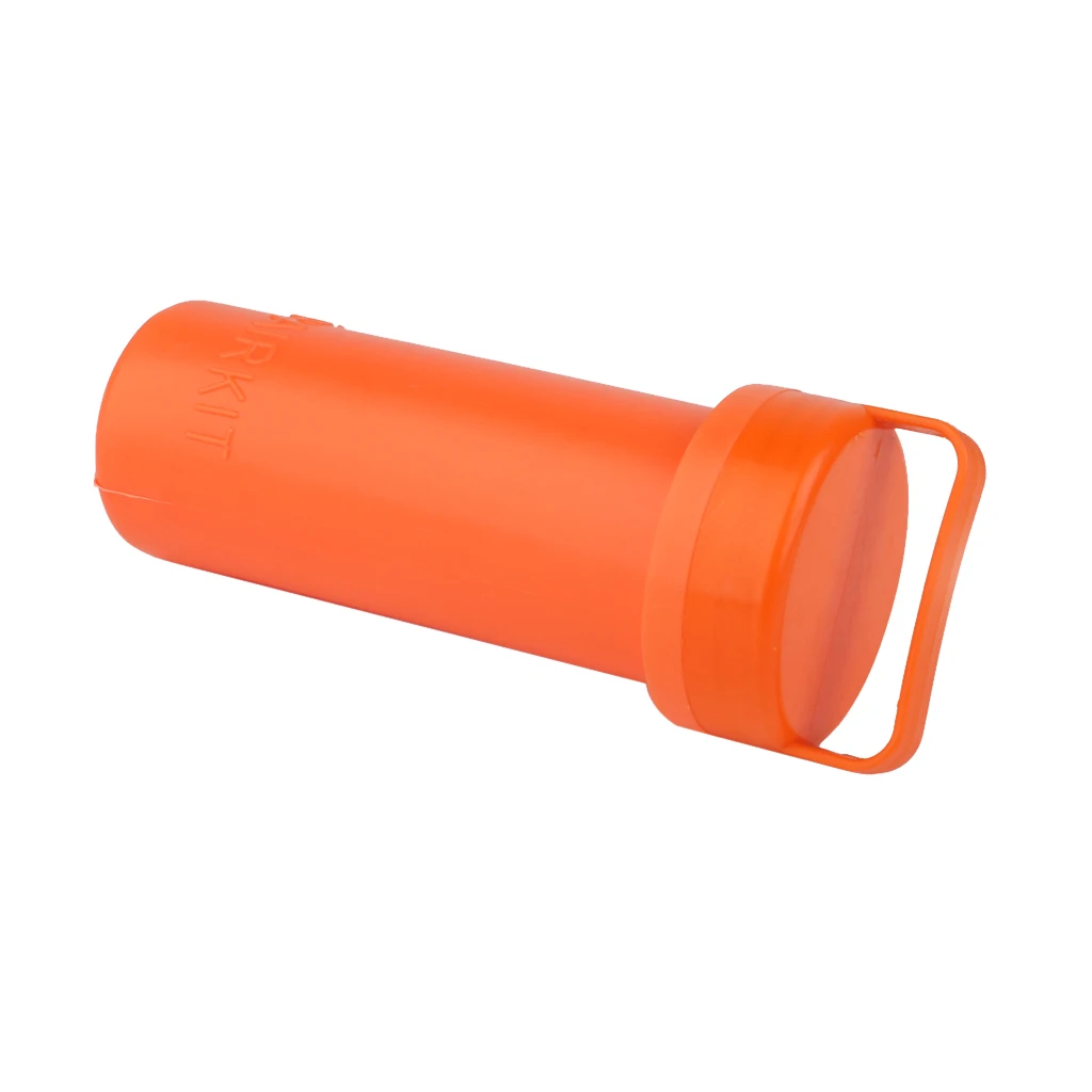 

INFLATABLE BOAT REPAIR KIT Container Bucket Storage Valve Wrench Orange