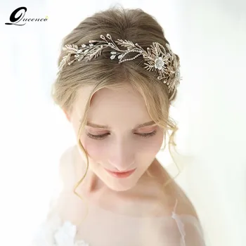 

Leaf Headband Baroque Tiara Bridal Hairbands Crown Headpiece Headdress Wedding Hair Accessories Bride Tiaras Jewelry