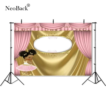 

Thin Vinyl Pink Curtain Drape Golden Crown kids baby children Photography Backgrounds professional indoor studio Photo Backdrop