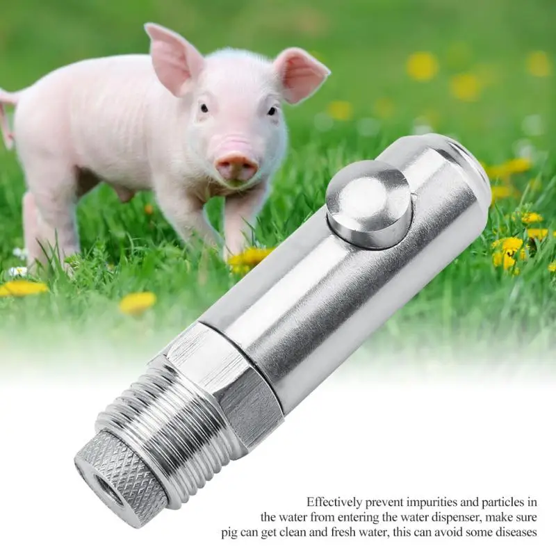 

5pcs/Set Stainless Steel Automatic Pig Nipple Drinker Stainless Steel Copper Cap Roller Round Mouth Waterer Drinker