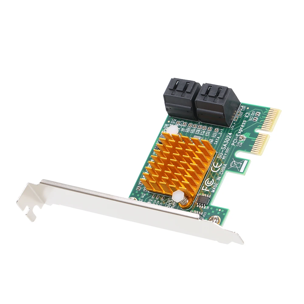 PCI E X2 в 4 порта SATA3 6 Гбит/с карта экспресс карточка SSD Tiering контроллер адаптер с