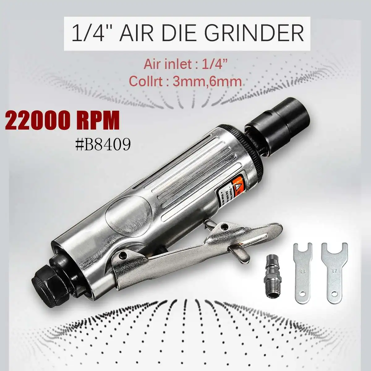 1 Set 22000RPM 1/4" Pneumatic Air Die Grinder Grinding Mill Engraving