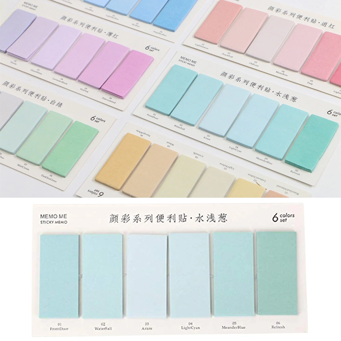 

Cute Novelty Memo Pad 6 Colors Set Sticky Notes Index Sticker Bookmark Page Flag Sticker School Office Stationery Supplies
