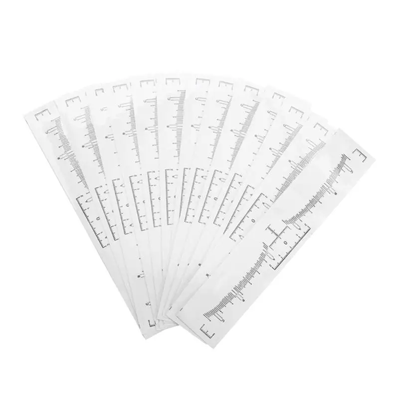 

10pcs Disposable Eyebrow Ruler Sticker Eyebrow Shaping Tools for Makeup Measurement Tattoo Supplies