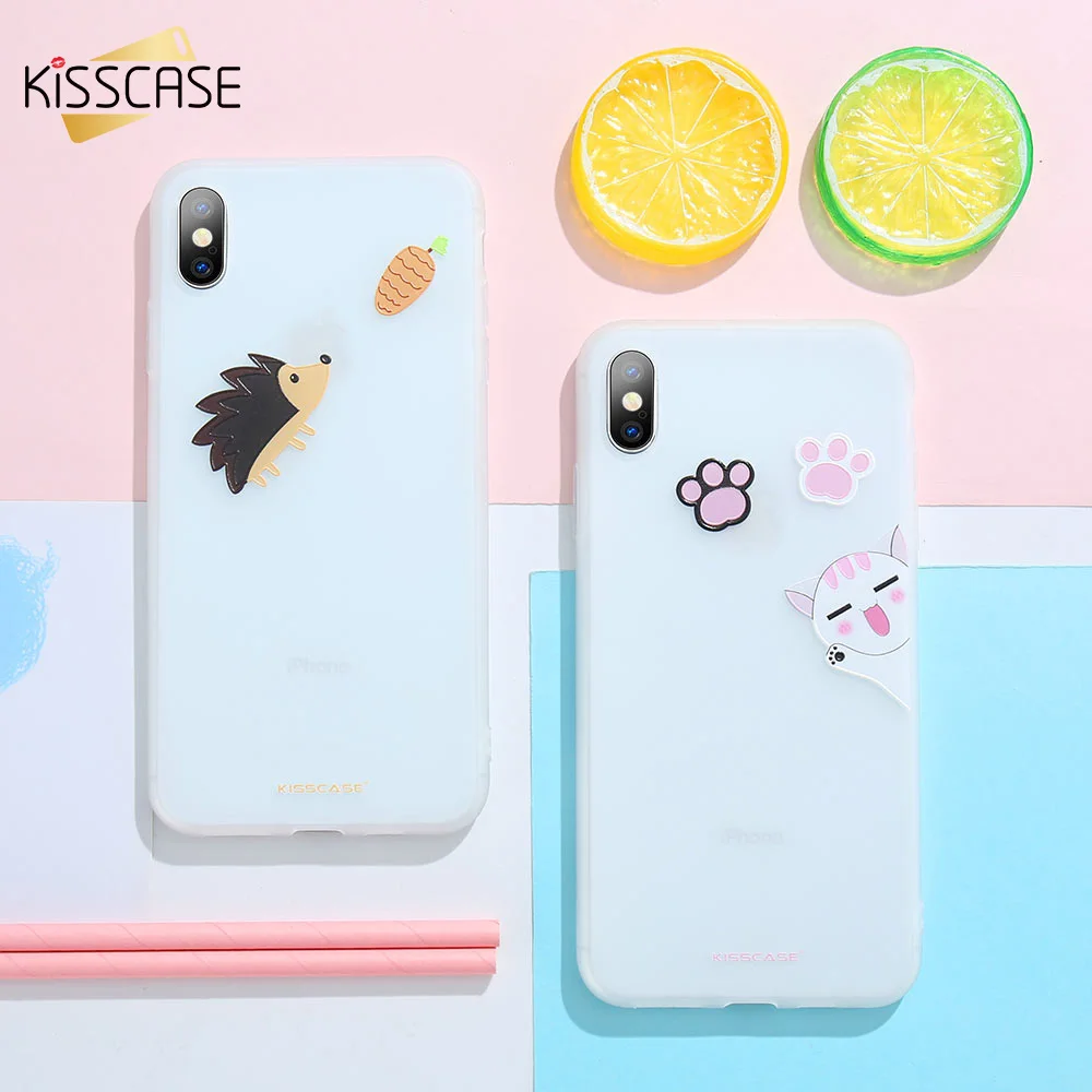 

KISSCASE Cute Animal Case For iPhone X XS Max XR Soft TPU Silicon Girly Case For iPhone 6 6S 7 8 Plus 5 5S SE Back Cover Funda