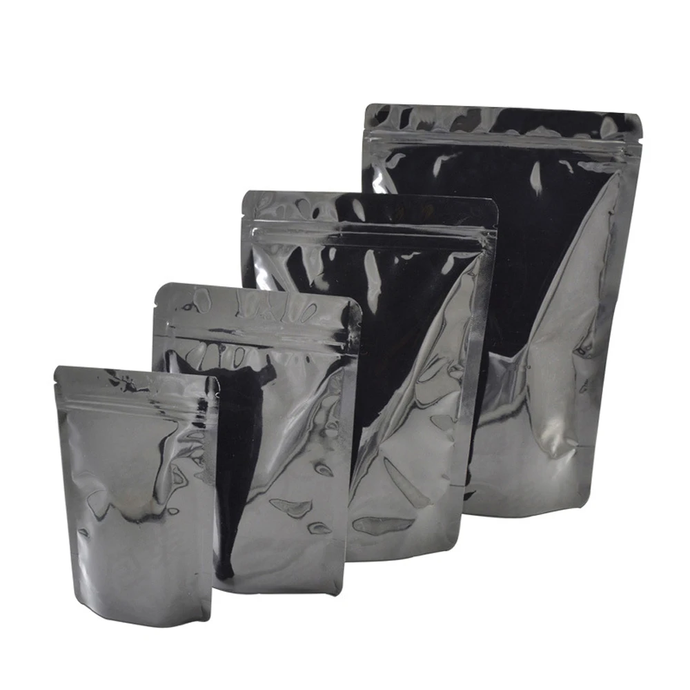 

50 pcs Thicken Colored Stand Up Zip lock Foil Pouches Aluminum Foil Standing Pouches,Food Storage Stand Up zip lock Bags 5 Sizes