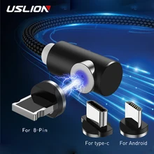 USLION быстро Магнитный кабель Micro Тип usb C USB кабель Зарядное устройство для iPhone XS х R samsung S10 S9 магнит Android телефонный кабель Шнур