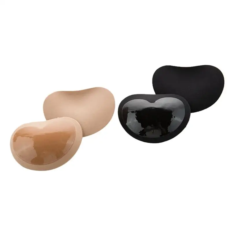 

Self-adhesive Silicone Heart-shaped Chest Pad Comfort Bra Ladies Chest Pad Thick Black Nude Color Bra Pads Sexy Safe Non-toxic