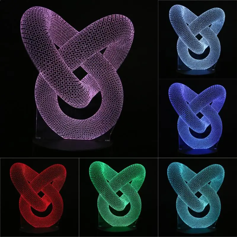 

Table Lamp Night 7 Color Change LED Desk Table Light 3D Bulbing Light Heart Visual Illusion LED Atmosphere Lamp Novelty Light