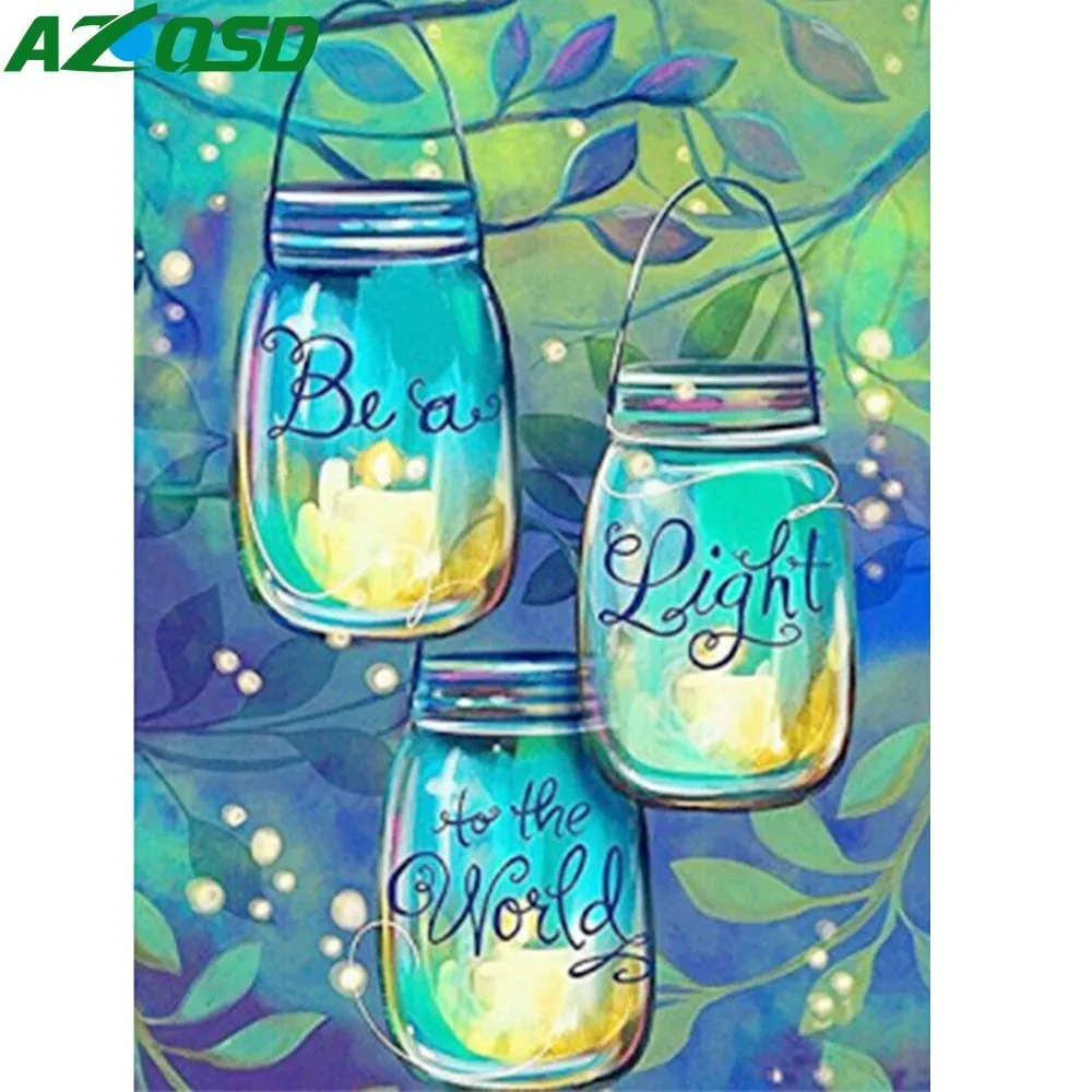 

AZQSD Diamond Painting Bottle Scenery DIY Diamond Mosaic Landscape Handicraft Diamond Embroidery Picture Of Rhinestones