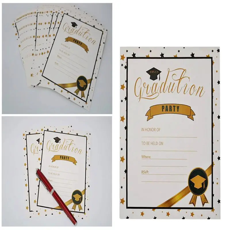  12pcs Bright Color Graduation Party Invitations for College High School - 33013164306