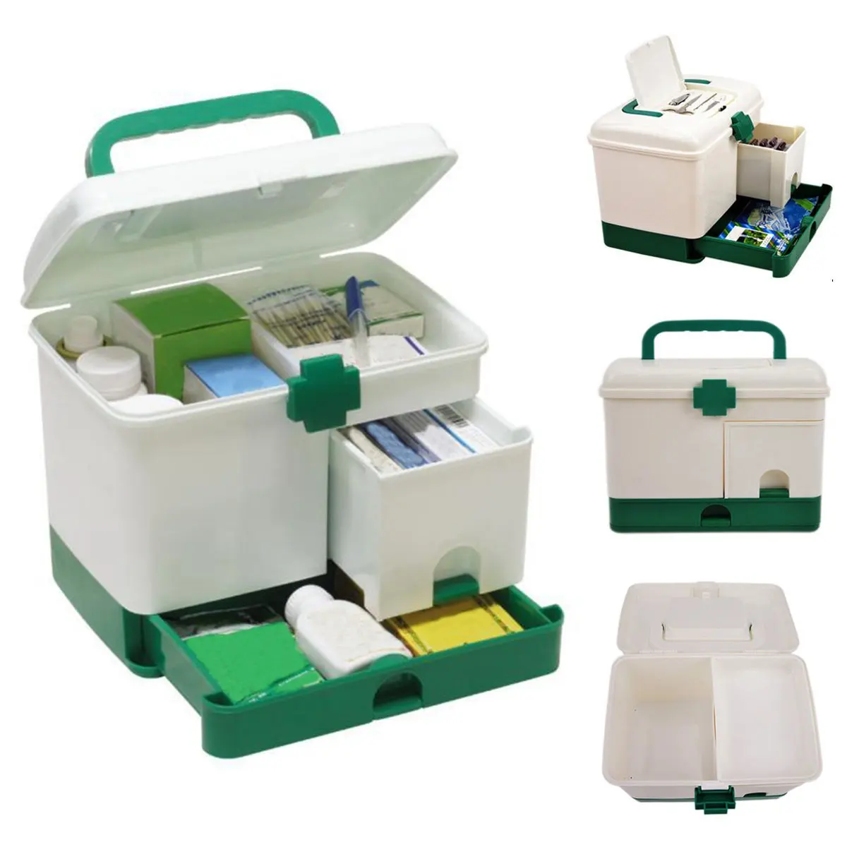 

Household Portable 3 Layer Medicine Drawer Health Box First Aid Kit Storage Bin Organizer Medical Model Case Large Capacity