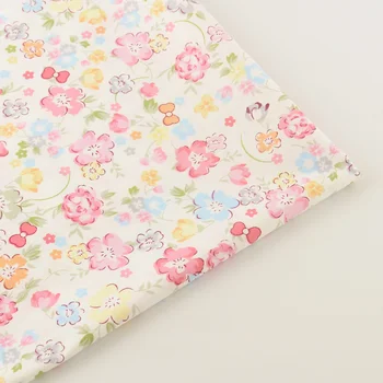 

Lovely carmic Flower Design 100% Cotton Fabric Twill Tissue Scrapbooking Bedding Clothing Doll Home Textile Quiting Patchwork