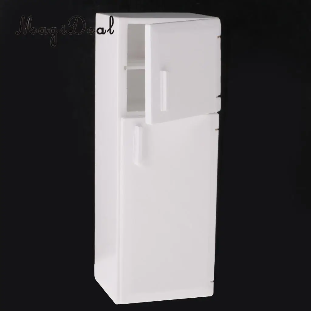 MagiDeal 1/12 Dollhouse Miniature Kitchen White Wooden Fridge Refrigerator Freezer for Dolls Bedroom Living Room Accs Kids Toy 4 MagiDeal 1/12 Dollhouse Miniature Kitchen White Wooden Fridge Refrigerator Freezer for Dolls Bedroom Living Room Accs Kids Toy 4